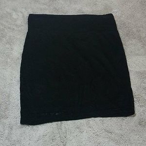 Cotton On-Black stretchy lace mini skirt